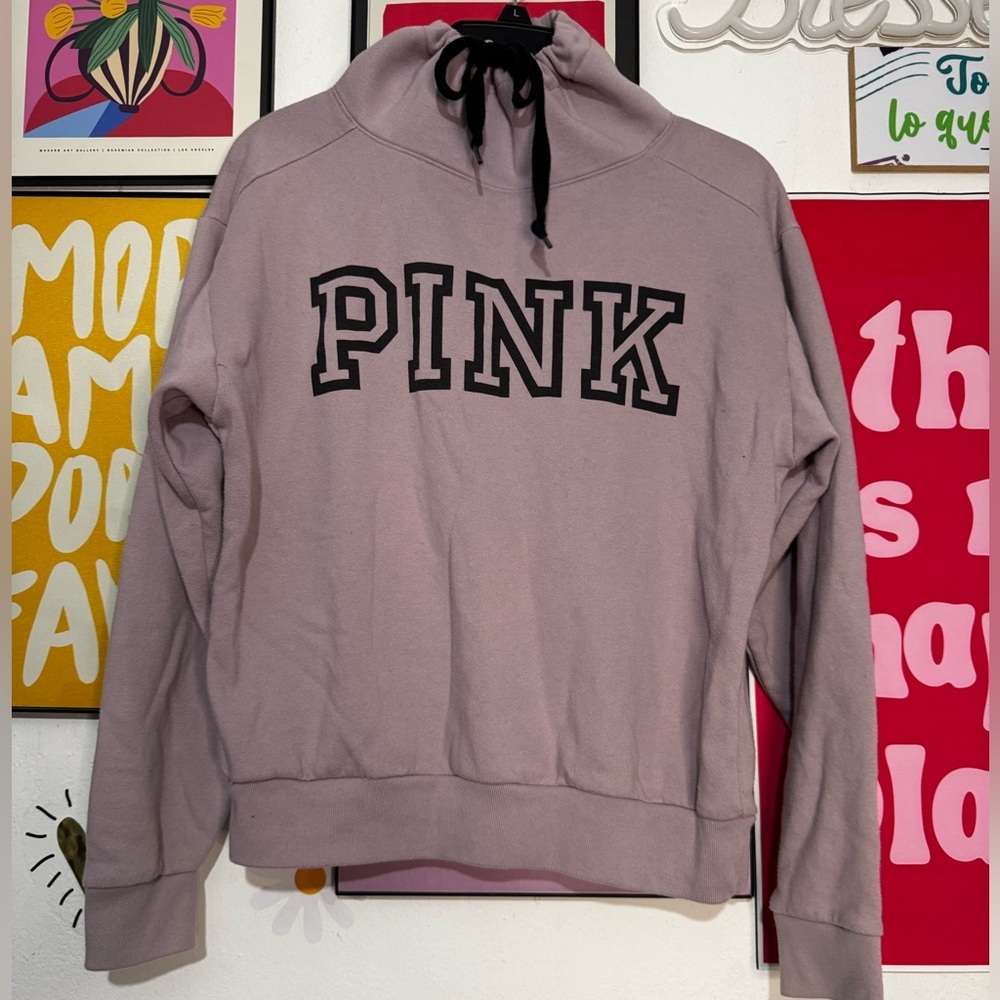 PINK Victoria’s Secret Women’s Pullover Hoodie XS Mauve Drawstring‎ Sweatshirt